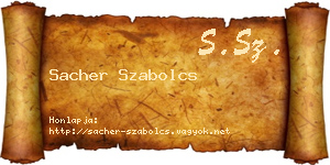 Sacher Szabolcs névjegykártya